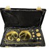 Antique Brass Polished Balance Scale with Velvet Box with Weights Jewelry 100g - Image 2