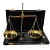 Antique Brass Polished Balance Scale with Velvet Box with Weights Jewelry 100g - Image 3