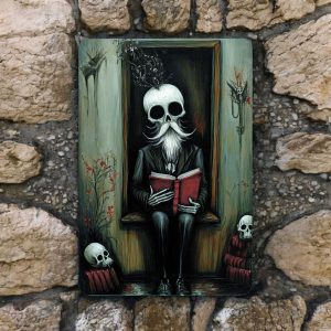 Hierophant Tarot Metal Sign – Gothic Occult Wall Art – Dark Tarot Decor, 8×12