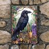 Raven Aluminum Wall Sign - Mystical Gothic Decor - Decorative Witchy Wall Decor