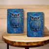 Blue Owl Metal Sign - Celestial Owl Wall Art - Mystical Nocturnal Decor 8x12 - Image 2