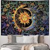 Sun and Moon Tapestry Psychedelic Mystic Floral Tapestry Wall Hanging Decor - Image 3