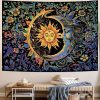 Sun and Moon Tapestry Psychedelic Mystic Floral Tapestry Wall Hanging Decor - Image 5