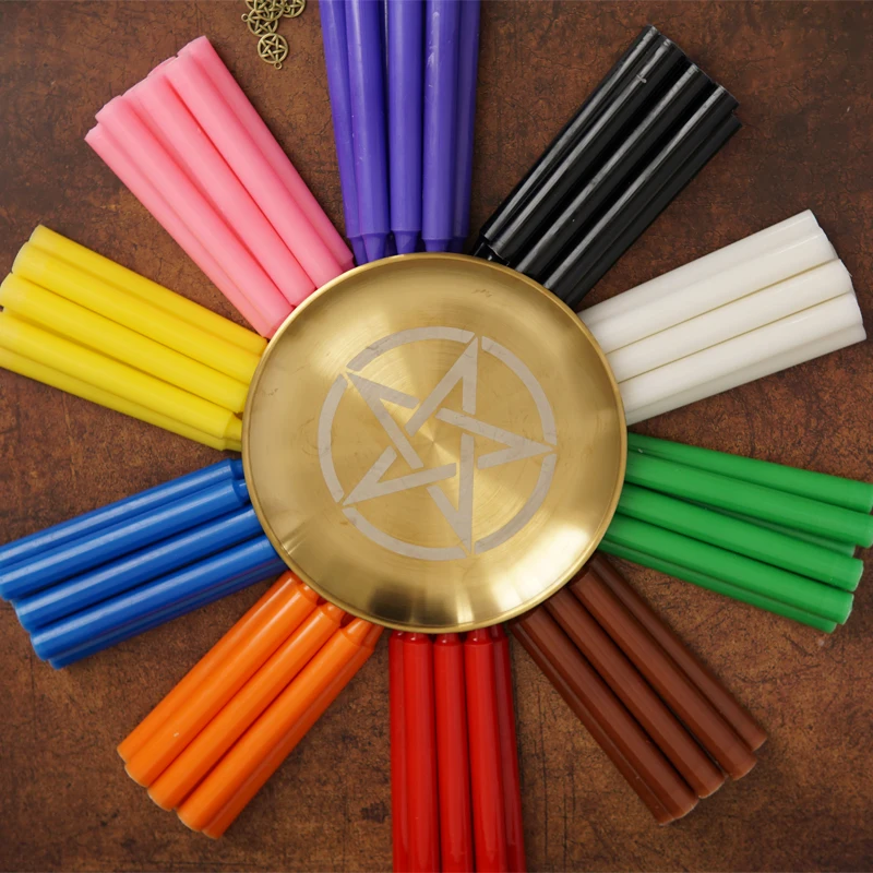 10-Piece Witchcraft Color Candle Set (with Pentagram Seal)