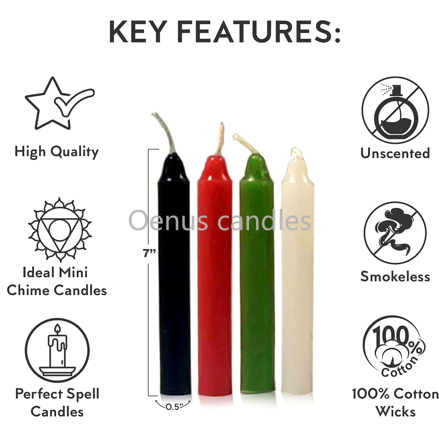 10-Piece Witchcraft Color Candle Set (with Pentagram Seal) - Image 5