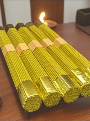 Big Indian Sandalwood Ritual Incense + Holder (91 Sticks)