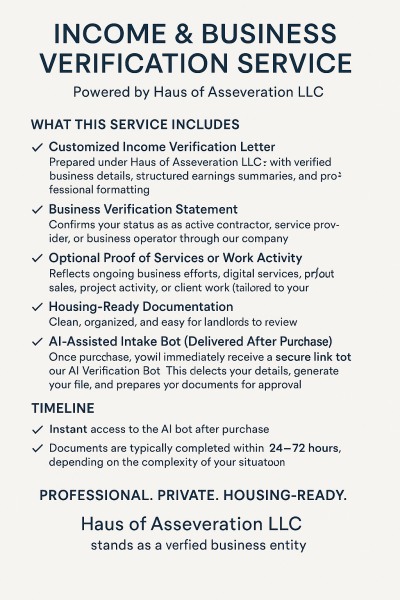 Income & Business Verification Service