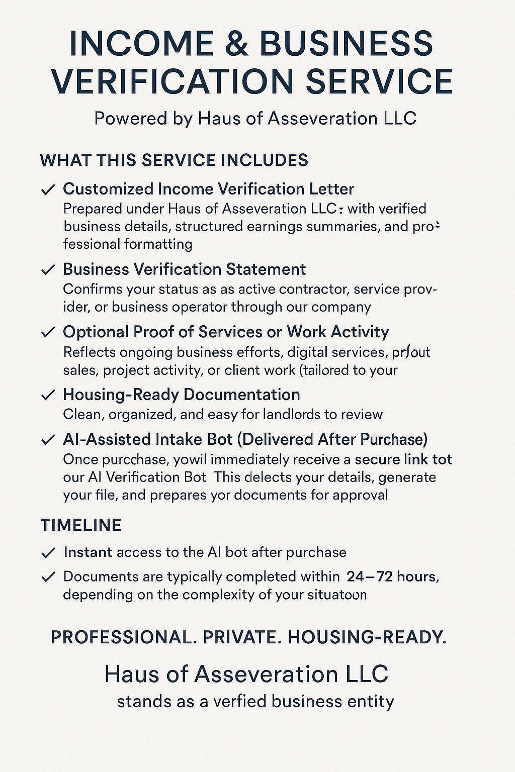 Income & Business Verification Service