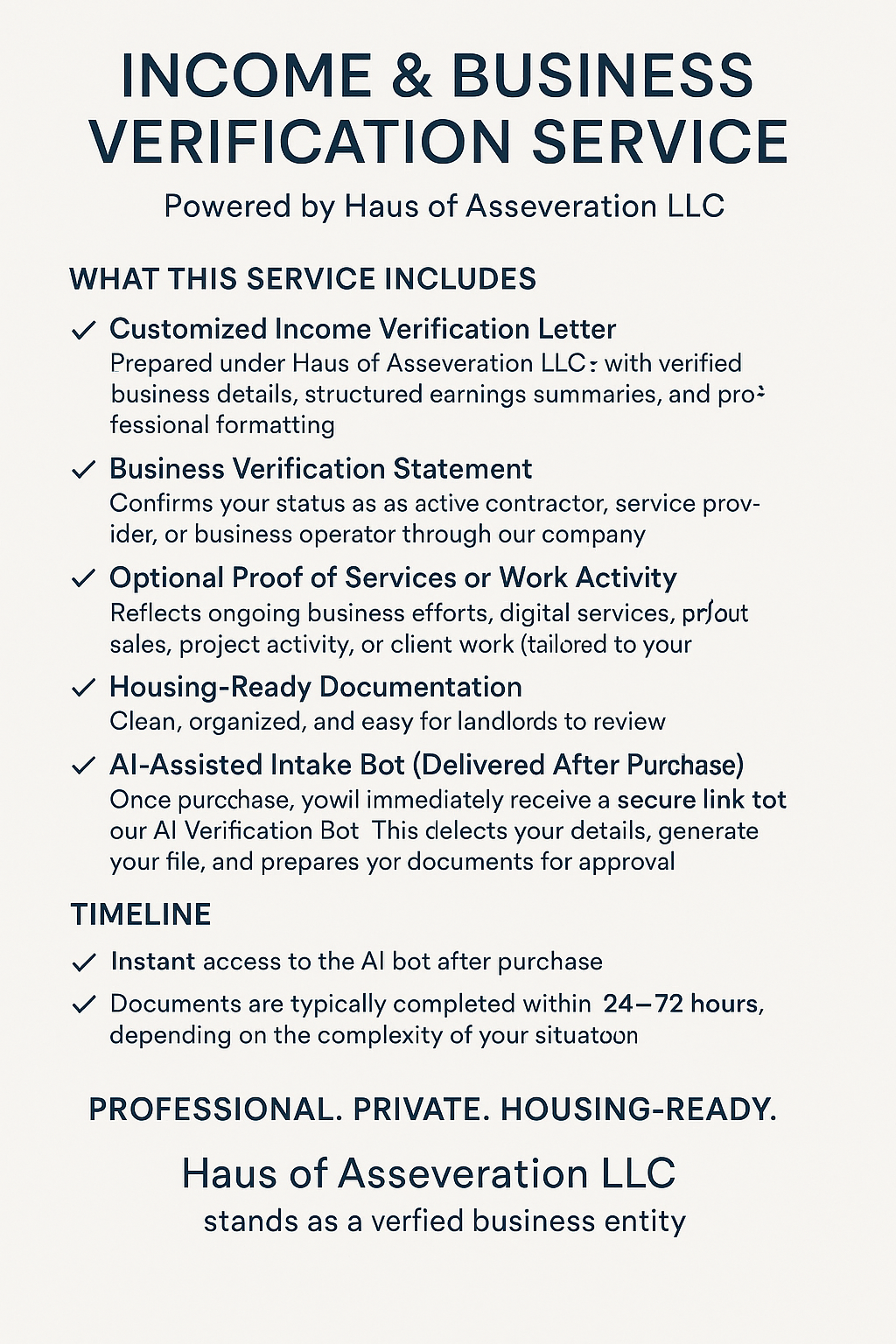 Income & Business Verification Service